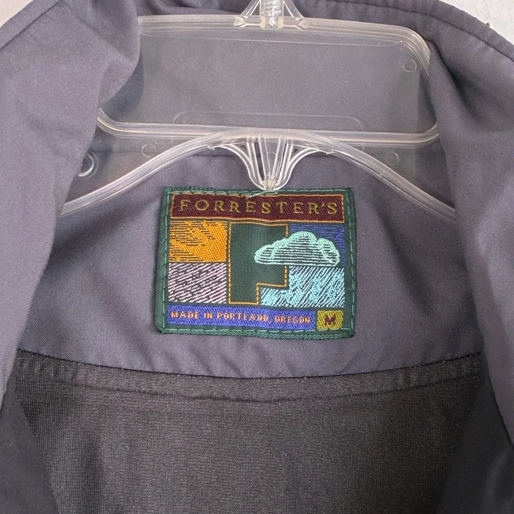 Vtg Forrester's Gore-Tex Jacket Mens M Gray Black Colorblock Full Zip USA Oregon